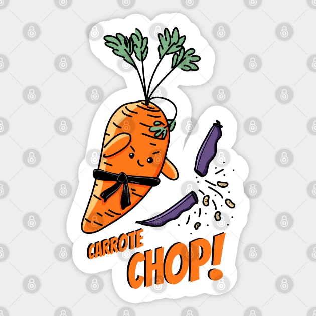 Carrote Chop! pun Sticker by H. R. Sinclair